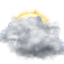 Mostly cloudy